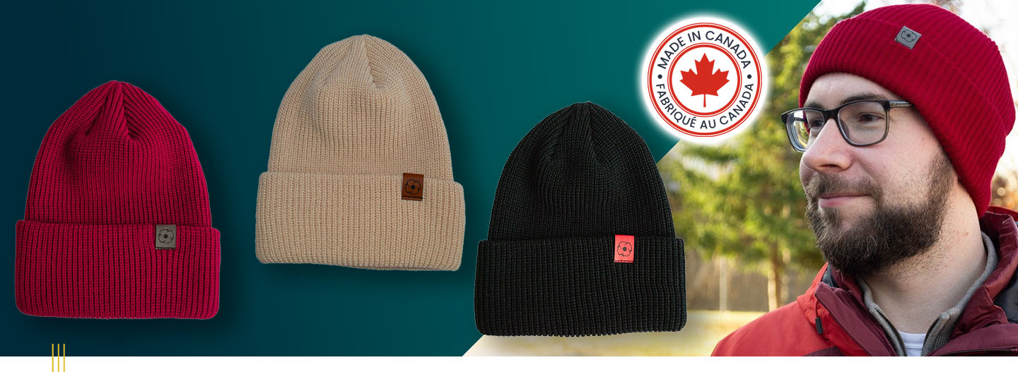Models wearing toques.